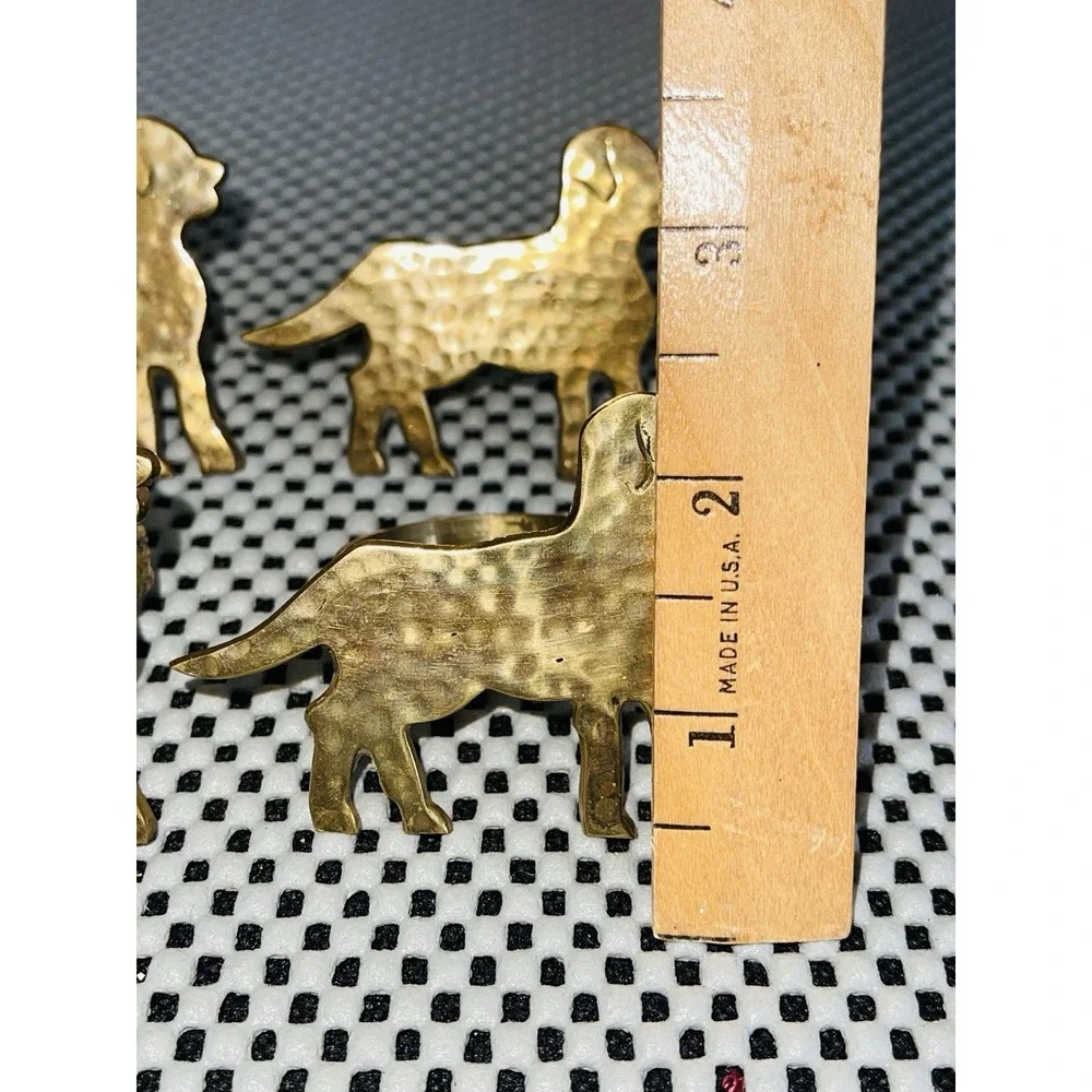 Set Of 4 Brass Dog Napkin Rings 2.50